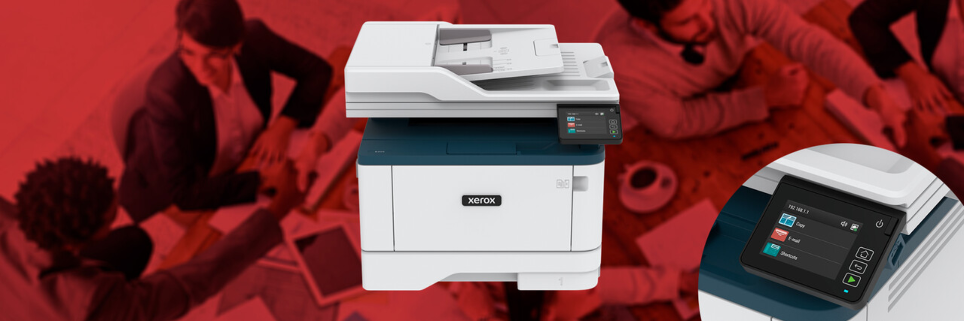Pequena, poderosa e sustentável. Conheça a Multifuncional Xerox® B305.